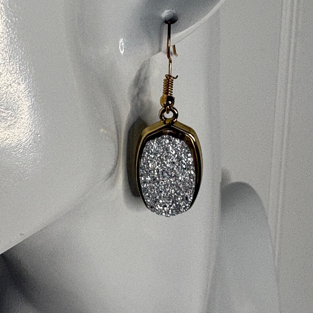 Jasmine Lane Gold Tone Faux Natural Stone Dangle Earrings Nwt